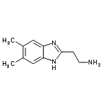 structure of CAS# 91337-46-1, 2-(5,6-Dimethyl-1H-benzimidazol-2-yl)ethanamine;2-(5,6-dimethyl-1H-benzo[d]imidazol-2-yl)ethanamine;2-(5,6-Dimethyl-1H-benzoimidazol-2-yl)-ethylamine;2-(5,6-dimethylbenzimidazol-2-yl)ethylamine