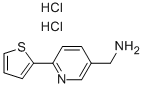 结构式 CAS# 913830-32-7, 6-(2-噻吩基)-3-吡啶甲胺盐酸盐(1:2)