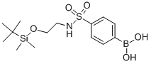 structure of CAS# 913835-53-7, B-[4-[[[2-[[(1,1-Dimethylethyl)Dimethylsilyl]Oxy]Ethyl]Amino]Sulfonyl]Phenyl]-Boronic Acid;4-{N-[2-(Tert-Butyldimethylsilyloxy)Ethyl]Sulphamoyl}Benzeneboronic Acid 96%;4-(N-[2-(Tert-Butyldimethylsilyloxy)Ethyl]Sulfamoyl)Benzeneboronic Acid, 96%;4-{N-[2-(TERT-BUTYLDIMETHYLSILYLOXY)ETHYL]SULPHAMOYL}BENZENEBORONIC ACID 96