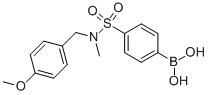 structure of CAS# 913835-54-8, B-[4-[[[(4-Methoxyphenyl)Methyl]Methylamino]Sulfonyl]Phenyl]-Boronic Acid;4-[N-Methyl-N-(4-Methoxybenzyl)Sulphamoyl]Benzeneboronic Acid 96%;4-[N-METHYL-N-(4-METHOXYBENZYL)SULPHAMOYL]BENZENEBORONIC ACID 96;4-[N-METHYL-N-(4-METHOXYBENZYL)SULPHAMOYL]BENZENEBORONIC ACID
