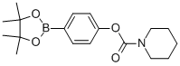 structure of CAS# 913836-28-9, 4-(Piperidine-1-carbonyloxy)phenylboronic acid pinacol ester;4-(4,4,5,5-TETRAMETHYL-1,3,2-DIOXABOROLAN-2-YL)PHENYL PIPERIDINE-1-CARBOXYLATE;4-[(Piperidin-1-Ylcarbonyl)Oxy]Benzeneboronic Acid, Pinacol Ester 98%;4-(1-Piperidinylcarbonyloxy)Benzeneboronic Acid Pinacol Ester, 98%