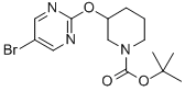 structure of CAS# 914347-76-5, 3-[(5-Bromo-2-Pyrimidinyl)Oxy]-1-Piperidinecarboxylic Acid 1,1-Dimethylethyl Ester;3-(5-BROMOPYRIMIDIN-2-YLOXY)PIPERIDINE-1-CARBOXYLIC ACID TERT-BUTYL ESTER;TERT-BUTYL 3-(5-BROMOPYRIMIDIN-2-YLOXY)PIPERIDINE-1-CARBOXYLATE;1-Boc-3-(5-Bromopyrimidin-2-Yloxy)Piperidine