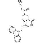 结构式 CAS# 915707-71-0, 4-[(烯丙氧基)羰基]-1-[(9H-芴-9-基甲氧基)羰基]-2-哌嗪羧酸