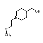 structure of CAS# 915919-97-0, [1-(2-Methoxyethyl)-4-piperidinyl]methanol;[1-(2-methoxyethyl)piperidin-4-yl]methanol;4-piperidinemethanol, 1-(2-methoxyethyl);4-piperidinemethanol, 1-(2-methoxyethyl)-