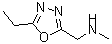 structure of CAS# 915920-74-0, 1-(5-Ethyl-1,3,4-oxadiazol-2-yl)-N-methylmethanamine;1-(5-ethyl-1,3,4-oxadiazol-2-yl)-N-methylmethanamine;N-[(5-Ethyl-1,3,4-oxadiazol-2-yl)methyl]-N-methylamine;MFCD08691563