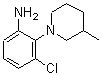 structure of CAS# 915921-30-1, 3-Chloro-2-(3-methyl-1-piperidinyl)aniline;3-Chloro-2-(3-methyl-1-piperidinyl)aniline;MFCD08691866