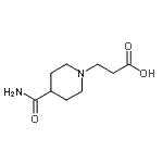 structure of CAS# 915922-36-0, 3-(4-Carbamoyl-1-piperidinyl)propanoic acid;3-(4-Carbamoyl-piperidin-1-yl)-propionic acid;3-(4-Carbamoyl-piperidin-1-yl)-propionicacid;3-[4-(aminocarbonyl)-1-piperidinyl]propanoic acid