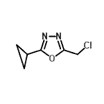 structure of CAS# 915924-77-5, 2-(Chloromethyl)-5-cyclopropyl-1,3,4-oxadiazole;2-(chloromethyl)-5-cyclopropyl-1,3,4-oxadiazole;MFCD08059938