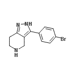 structure of CAS# 916423-56-8, 3-(4-Bromophenyl)-4,5,6,7-tetrahydro-2H-pyrazolo[4,3-c]pyridine;3-(4-Bromophenyl)-4,5,6,7-tetrahydro-2H-;MFCD09258798;pyrazolo[4,3-c]pyridine