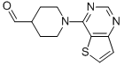 structure of CAS# 916766-91-1, 1-Thieno[3,2-d]Pyrimidin-4-Yl-4-Piperidinecarboxaldehyde;4-Formyl-1-(Thieno[3,2-D]Pyrimidin-4-Yl)Piperidine, 4-(4-Formylpiperidin-1-Yl)Thieno[3,2-D]Pyrimidine;1-(Thieno[3,2-D]Pyrimidin-4-Yl)Piperidine-4-Carboxaldehyde 97%;1-(Thieno[3,2-D]Pyrimidin-4-Yl)Piperidine-4-Carboxaldehyde