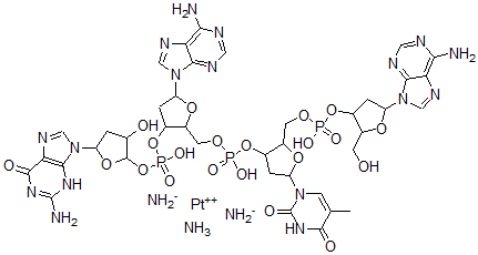CAS#: 91864-32-3， Cisplatin-deoxyadenylyl-thymidylyl-deoxyguanylyl-deoxyguanosine complex