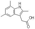 structure of CAS# 91957-25-4, (2,5,7-Trimethyl-1H-indol-3-yl)acetic acid;(2,5,7-trimethyl-1H-indol-3-yl)acetic acid;(2,5,7-Trimethyl-1H-indol-3-yl)-acetic acid;(2,5,7-trimethyl-1H-indol-3-yl)aceticacid