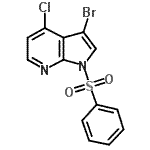结构式 CAS# 920966-51-4, 3-溴-4-氯-1-(苯磺酰基)-1H-吡咯并[2,3-b]吡啶