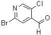 结构式 CAS# 921630-14-0, 2-溴-5-氯-4-吡啶甲醛
