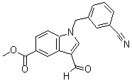 CAS 登录号：925889-73-2， 1-(3-氰基苄基)-3-甲酰基-1H-吲哚-5-羧酸甲酯