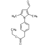 structure of CAS# 928708-27-4, Ethyl [4-(3-formyl-2,5-dimethyl-1H-pyrrol-1-yl)phenyl]acetate;benzeneac<wbr>etic acid<wbr>, 4-(3-fo<wbr>rmyl-2,5-<wbr>dimethyl-<wbr>1H-pyrrol<wbr>-1-yl), e<wbr>thyl ester;benzeneac<wbr>etic acid<wbr>, 4-(3-fo<wbr>rmyl-2,5-<wbr>dimethyl-<wbr>1H-pyrrol<wbr>-1-yl)-, <wbr>ethyl est<wbr>er;ethyl [4-<wbr>(3-formyl<wbr>-2,5-dime<wbr>thyl-1H-p<wbr>yrrol-1-y<wbr>l)phenyl]<wbr>acetate