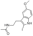 structure of CAS# 93515-00-5, 2-Iodomelatonin;N-[2-(2-Iodo-5-Methoxy-1H-Indol-3-Yl)Ethyl]Ethanamide;2-Iodomelatonin;Acetamide, N-(2-(2-Iodo-5-Methoxy-1H-Indol-3-Yl)Ethyl)-