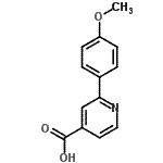 structure of CAS# 935861-30-6, 2-(4-Methoxyphenyl)isonicotinic acid;2-(4-Methoxyphenyl)-isonicotinic acid;2-(4-METHOXYPHENYL)ISONICOTINIC ACID;MFCD09909443