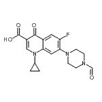 structure of CAS# 93594-39-9, 1-Cyclopropyl-6-fluoro-7-(4-formyl-1-piperazinyl)-4-oxo-1,4-dihydro-3-quinolinecarboxylic acid;Formyl Ciprofloxacin