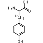 结构式 CAS# 93627-94-2, (beta-<sup>13</sup>C)酪氨酸