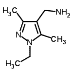 structure of CAS# 936940-14-6, 1-(1-Ethyl-3,5-dimethyl-1H-pyrazol-4-yl)methanamine;(1-ethyl-3,5-dimethyl-1H-pyrazol-4-yl)methanamine;(1-Ethyl-3,5-dimethyl-1H-pyrazol-4-yl)methylamine;(1-ethyl-3,5-dimethylpyrazol-4-yl)methylamine