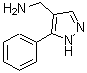 structure of CAS# 936940-58-8, 1-(5-Phenyl-1H-pyrazol-4-yl)methanamine;(3-phenylpyrazol-4-yl)methylamine;(5-phenyl-1H-pyrazol-4-yl)methanamine;1-(3-phenyl-1H-pyrazol-4-yl)methanamine
