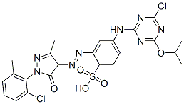 CAS#: 93804-38-7， 4-[[4-Chloro-6-Isopropoxy-1,3,5-Triazin-2-Yl]Amino]-2-[[1-(2-Chloro-6-Methylphenyl)-4,5-Dihydro-3-Methyl-5-Oxo-1H-Pyrazol-4-Yl]Azo]Benzenesulphonic Acid