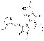 CAS 登录号：93857-80-8， 5-[1-乙氧基-2-[3-乙基-5-[(3-乙基噻唑烷-2-亚基)乙亚基]-4-氧代噻唑烷-2-亚基]乙亚基]-4-氧代-2-硫代噻唑烷-3-乙酸