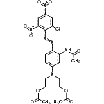 CAS#: 93859-26-8， ({3-Acetamido-4-[(2-chloro-4,6-dinitrophenyl)diazenyl]phenyl}imino)di-2,1-ethanediyl diacetate