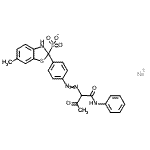 CAS#: 94022-29-4， Sodium 2-{4-[(1-anilino-1,3-dioxo-2-butanyl)diazenyl]phenyl}-6-methyl-2,3-dihydro-1,3-benzothiazole-2-sulfonate