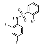 structure of CAS# 941294-30-0, 2-Bromo-N-(2,4-difluorophenyl)benzenesulfonamide;2-Bromo-N-(2,4-difluorophenyl)benzenesulfonamide;2-Bromo-N-(2,4-difluorophenyl)benzenesulphonamide 98%;N-(2,4-Difluorophenyl) 2-bromobenzenesulfonamide
