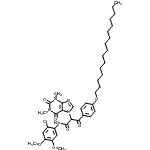 CAS#: 94134-64-2， N-(2-Chloro-4,5-dimethoxyphenyl)-2-(1,3-dimethyl-2,6-dioxo-1,2,3,6-tetrahydro-7H-purin-7-yl)-3-[4-(hexadecyloxy)phenyl]-3-oxopropanamide