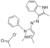 CAS#: 94135-76-9， 1,5-Dimethyl-3-((2-Methyl-1H-Indol-3-Yl)Azo)-2-Phenyl-1H-Pyrazolium Acetate