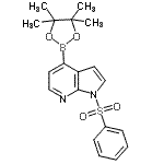 结构式 CAS# 942919-24-6, 1-(苯磺酰基)-4-(4,4,5,5-四甲基-1,3,2-二氧杂环戊硼烷-2-基)-1H-吡咯并[2,3-b]吡啶