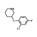 structure of CAS# 946680-99-5, 3-(2-Chloro-4-fluorophenoxy)piperidine;3-(2-Chloro-4-fluorophenoxy)piperidine;MFCD08687323