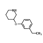 结构式 CAS# 946759-21-3, 3-(3-乙基苯氧基)哌啶