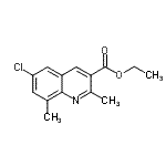 structure of CAS# 948289-32-5, Ethyl 6-chloro-2,8-dimethyl-3-quinolinecarboxylate