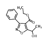 结构式 CAS# 95104-45-3, 乙基5-(1-羟基乙基)-3-苯基-1,2-恶唑-4-羧酸酯