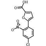 结构式 CAS# 95611-88-4, 5-(4-氯-2-硝基苯基)-2-糠酸