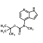 structure of CAS# 956485-62-4, 2-Methyl-2-propanyl methyl(1H-pyrrolo[2,3-b]pyridin-4-yl)carbamate;Methyl-(1<wbr>H-pyrrolo<wbr>[2,3-b]py<wbr>ridin-4-y<wbr>l)-carbam<wbr>ic acid t<wbr>ert-butyl<wbr> ester;tert-Butyl (1H-pyrrolo[2,3-b]pyridin-4-yl)-methylcarbamate;tert-Butyl (1H-Pyrrolo[2,3-b]pyridin-4-yl)methylcarbamate