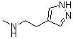 structure of CAS# 956949-79-4, N-Methyl-2-(1H-pyrazol-4-yl)ethanamine;methyl(2-pyrazol-4-ylethyl)amine;Methyl-[2-(1H-pyrazol-4-yl)-ethyl]-amine;N-methyl-N-[2-(1H-pyrazol-4-yl)ethyl]amine