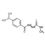 structure of CAS# 957060-78-5, (4-{[2-(Methylcarbamothioyl)hydrazino]carbonyl}phenyl)boronic acid;1-(4-Boronobenzoyl)-4-methylthiosemicarbazide;2-(4-Boronobenzoyl)-N-methylhydrazinecarbothioamide;2-(4-Boro<wbr>nobenzoyl<wbr>)-N-methy<wbr>lhydrazin<wbr>ecarbothi<wbr>oamide, 1<wbr>-(4-Boron<wbr>obenzoyl)<wbr>-4-methyl<wbr>thiosemic<wbr>arbazide