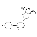 结构式 CAS# 957198-31-1, 1-[4-(4,4,5,5-四甲基-1,3,2-二氧杂环戊硼烷-2-基)-2-吡啶基]哌嗪