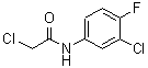 structure of CAS# 969-25-5, 2-Chloro-N-(3-chloro-4-fluorophenyl)acetamide;2,3'-Dichloro-4'-fluoroacetanilide;2,3'-Dichloro-4-fluoroacetanilide;3-Chloro-N-(chloroacetyl)-4-fluoroaniline