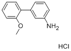 structure of CAS# 96923-01-2, 2'-Methoxy-[1,1'-Biphenyl]-3-Amine Hydrochloride;2'-METHOXY-BIPHENYL-3-YLAMINE HYDROCHLORIDE;3-(2-Methoxyphenyl)Aniline Hydrochloride;2'-METHOXY-[1,1'-BIPHENYL]-3-AMINE HCL