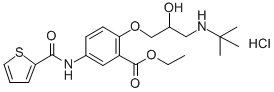 CAS#: 97067-66-8， 2-[3-[(1,1-Dimethylethyl)Amino]-2-Hydroxypropoxy]-5-[(2-Thienylcarbonyl)Amino]-Benzoic Acid Ethyl Ester Hydrochloride (1:1)
