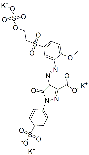 CAS#: 97416-97-2， Tripotassium 4,5-Dihydro-4-[[2-Methoxy-5-[[2-(Sulphonatooxy)Ethyl]Sulphonyl]Phenyl]Azo]-5-Oxo-1-(4-Sulphonatophenyl)-1H-Pyrazole-3-Carboxylate