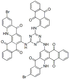 CAS 登录号：97434-75-8， 6,6'-[[6-[(9,10-二氢-9,10-二氧代蒽基)氨基]-1,3,5-三嗪-2,4-二基]二亚氨基]双[10-溴萘并[2,3-c]吖啶-5,8,14(13H)-三酮]