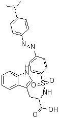 结构式 CAS# 97685-00-2, N-[(4-{(E)-[4-(二甲基氨基)苯基]偶氮}苯基)磺酰基]-L-色氨酸