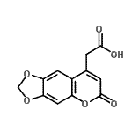 结构式 CAS# 97744-77-9, (6-氧代-6H-[1,3]二氧杂环戊并[4,5-g]苯并吡喃-8-基)乙酸